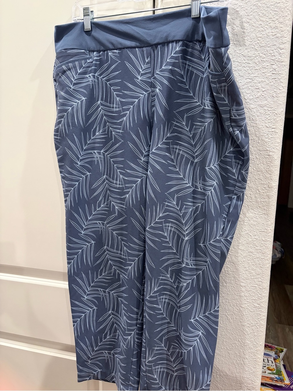 adidas Slate Blue Palm Leaf Print Joggers
